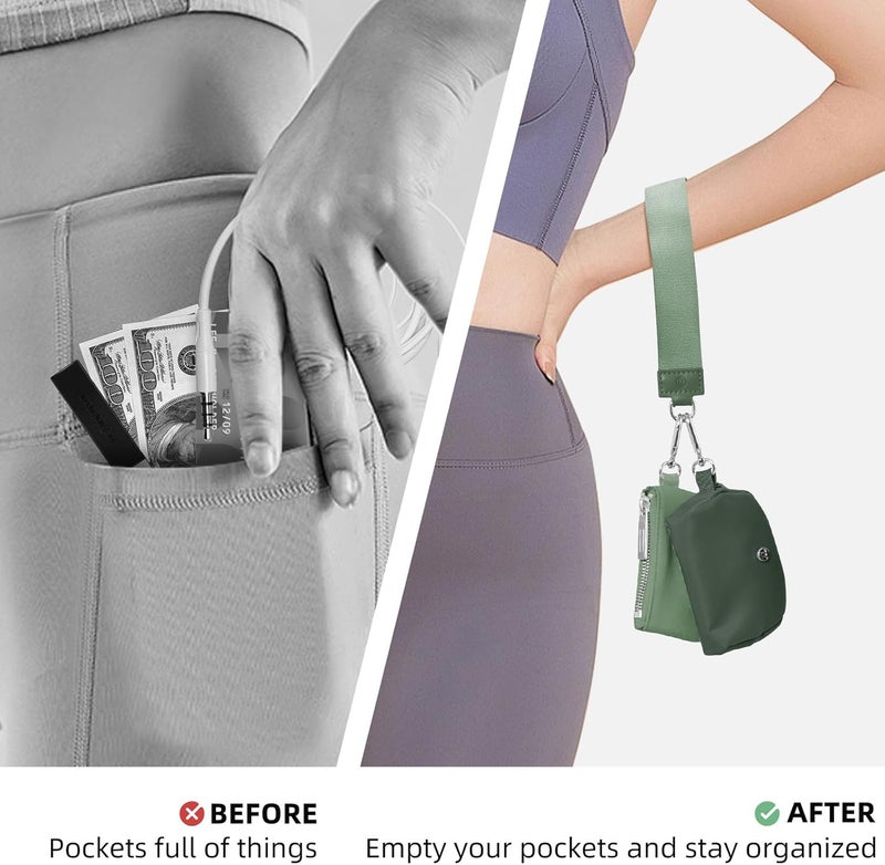 MEXS Keychain Wallet Mini Zip Around Wristlet Wallets for Women Detachable Dual Pouch Wristlet Portable Coin Purse Small Wallets - Image 2